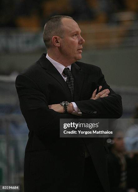 Chorale Roanne Head Coach Jean-Denys Choulet during the Euroleague Basketball Game 12 between Panathinaikos Athens vs Chorale Roanne at the Peace and...