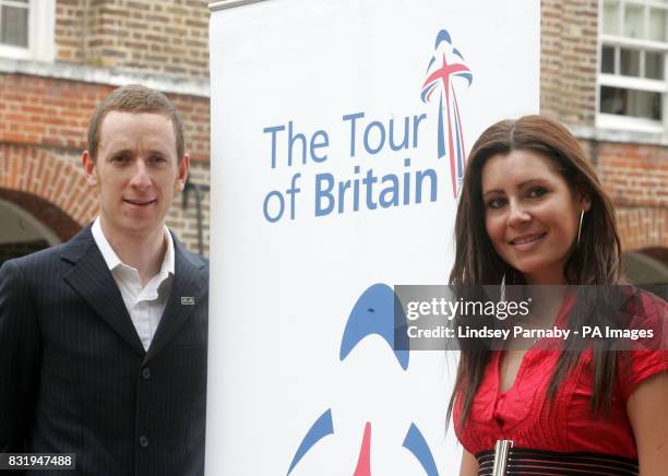 Triple Olympic medallist Bradley Wiggins and Commonwealth medallist Nikki Harris at a photocall for the 2006 Tour of Britain at Lancaster House in...