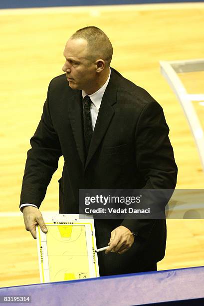 Chorale Roanne Head Coach Jean Denys Choulet in action during the Euroleague Basketball Game 11 between Fenerbahce Ulker Istanbul vs Chorale Roanne...