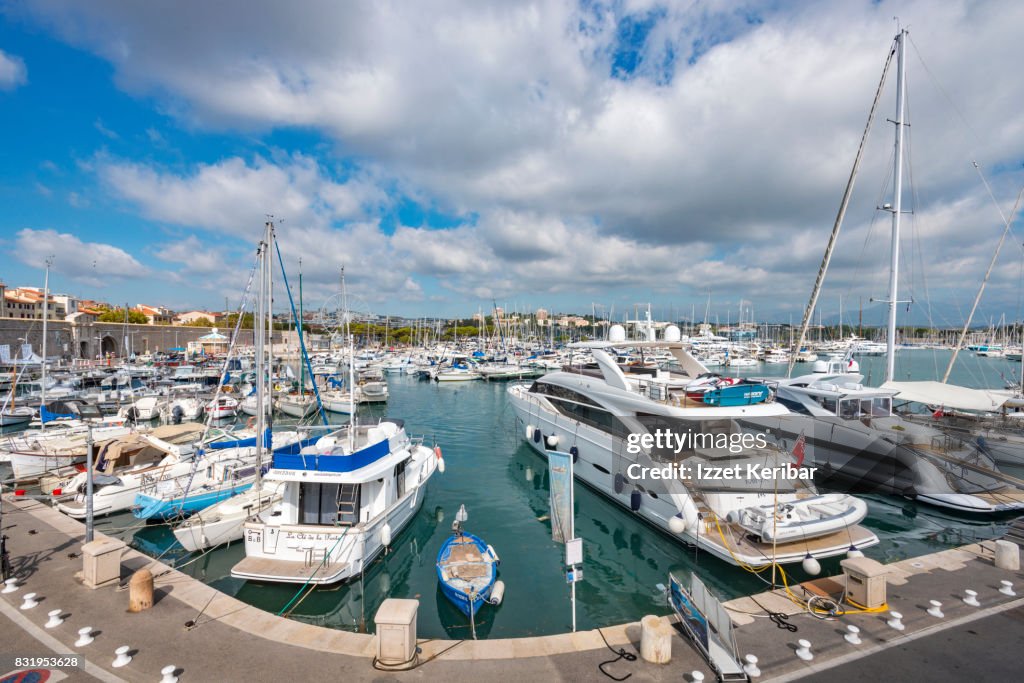 Port of Vauban and yachts, at Antibes, Alpes Maritimes, France