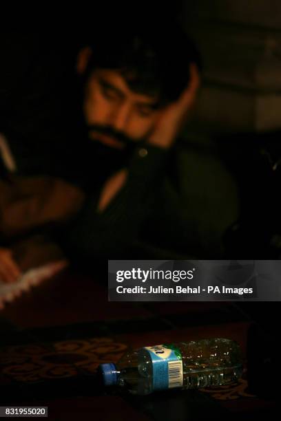 Hunger strikers on Day 5 of the Afghan Refugee Hunger Strike in St. Patricks Cathedral in Dublin.