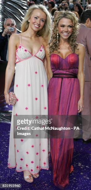 Sammy Winward and Adele Silva from the cast of Emmerdale arrive for the British Soap Awards at the BBC Television Centre in west London.