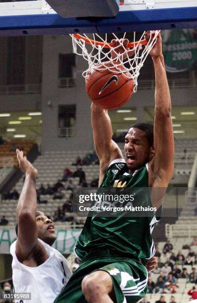 Kennedy Winston of Panathinaikos in action during the Euroleague Basketball Game 12 between Panathinaikos Athens vs Chorale Roanne at the Peace and...