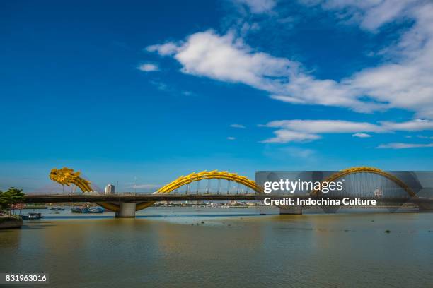 landscape of danang view nearby han river. da nang is the central city of vietnam - corncob towers stock pictures, royalty-free photos & images