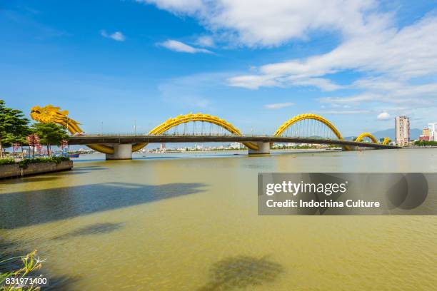 landscape of danang view nearby han river. da nang is the central city of vietnam - corncob towers stock pictures, royalty-free photos & images