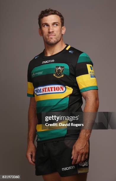 Christian Day of Northampton Saints poses during the photocall held at Franklin's Gardens on August 15, 2017 in Northampton, England.