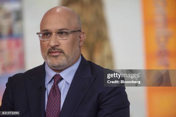 Aryeh Bourkoff, co-founder and chief executive officer of LionTree Advisors LLC, listens during a Bloomberg Television interview in New York, U.S.,...