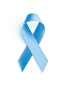 Prostate cancer awareness blue ribbon.