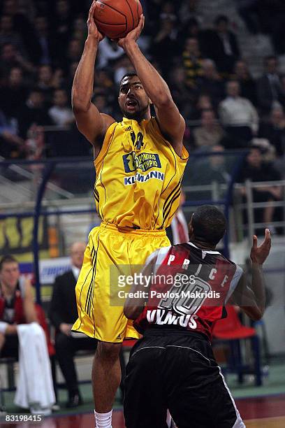 Massey Jeremiah number 14 Price Hollis number10 of Lietuvos Rytas in action during the Euroleague Basketball Top 16 Game 6 between Aris TT Bank v...