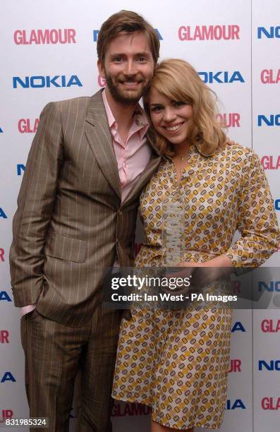 Billie Piper wins UK TV Actress of the Year, presented by David Tennant , during the Glamour Women of the Year Awards, at Berkeley Square, central...