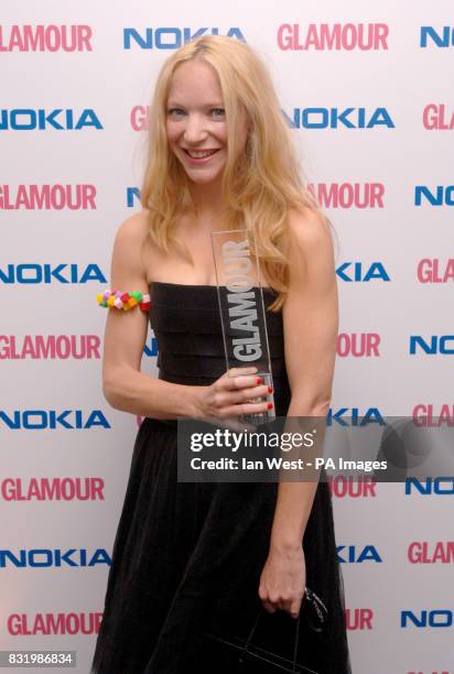 Natalie Press wins Nokia Newcomer of the Year, during the Glamour Women of the Year awards at Berkeley Square, central London.