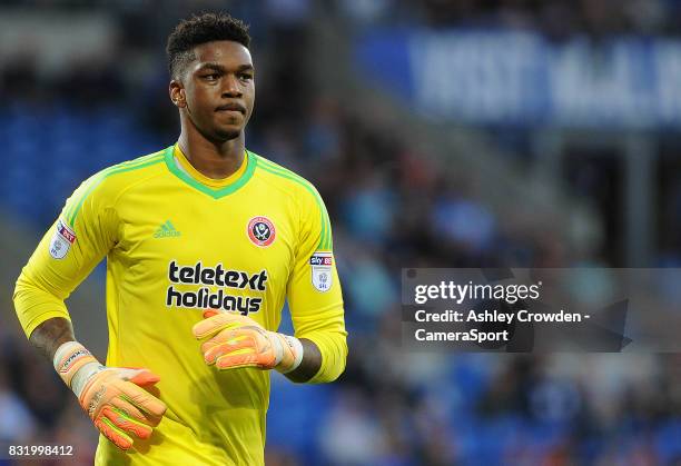 Sheffield United's Jamal Blackman during the Sky Bet Championship match between Cardiff City and Sheffield United at Cardiff City Stadium on August...