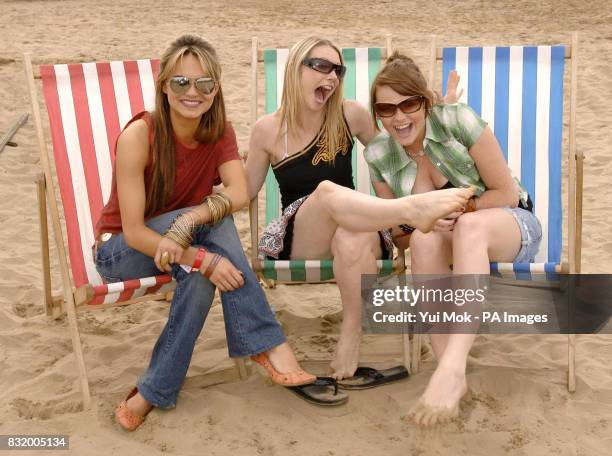 Eastenders Actresses Kara Tointon, Kellie Shirley and Shana Swash, at T4 On The Beach, in Weston-Super-Mare.
