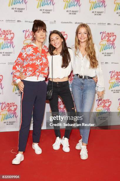 Director Ute Wieland, actors Emily Kusche and Flora Li Thiemann attend the 'Tigermilch' premiere at Kino in der Kulturbrauerei on August 15, 2017 in...