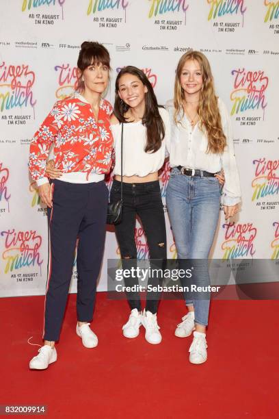Director Ute Wieland, actors Emily Kusche and Flora Li Thiemann attend the 'Tigermilch' premiere at Kino in der Kulturbrauerei on August 15, 2017 in...