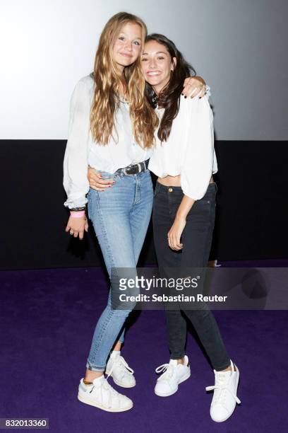 Actress Flora Li Thiemann and actress Emily Kusche attend the 'Tigermilch' premiere at Kino in der Kulturbrauerei on August 15, 2017 in Berlin,...