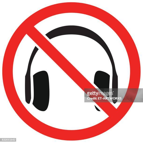 headphones ban - technologie stock illustrations