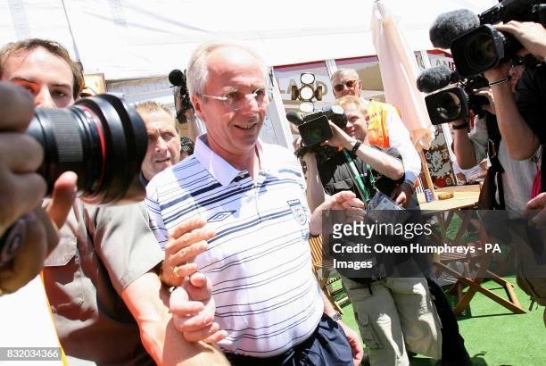 England coach Sven-Goran Eriksson leaves a press conference at Mittelbergstadion, Buhlertal, Germany. Picture date: Sunday July 2, 2006. England lost...