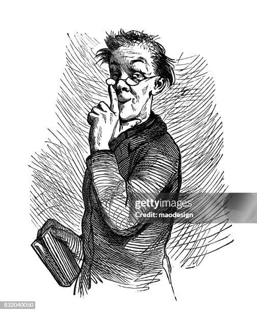 ilustraciones, imágenes clip art, dibujos animados e iconos de stock de hombre mayor con gafas muestra un gesto que se callara - 1867 - hombres maduros