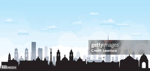 mexico city skyline - mexico city stock illustrations