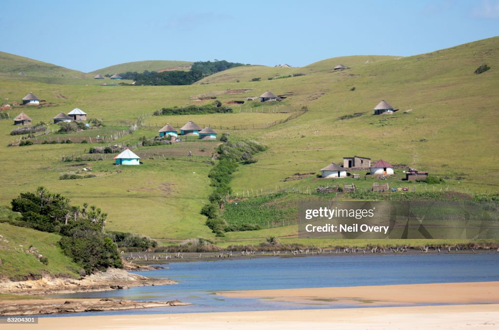 Bulunga View Of Xhosa Huts In Bulungula Village Bulungula Eastern Cape South ...