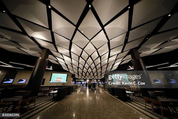 General view inside Mercedes-Benz Stadium during a walkthrough tour on August 15, 2017 in Atlanta, Georgia.