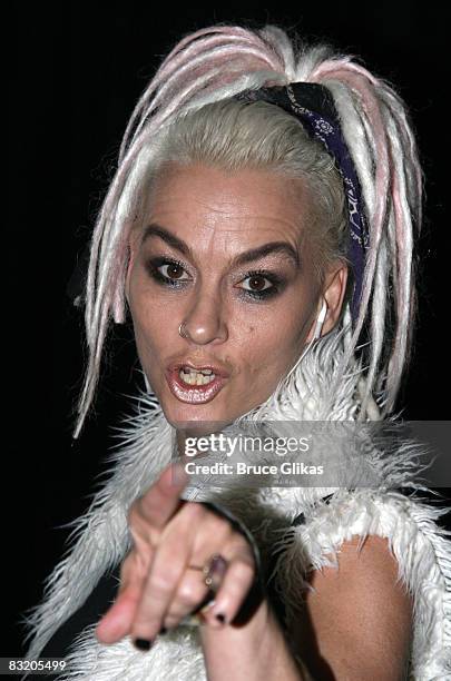 Susan Powter poses during the opening reception for the Rosie O'Donnell art show "Solace: An Exibition of Paintings" at New World Stages October 9,...