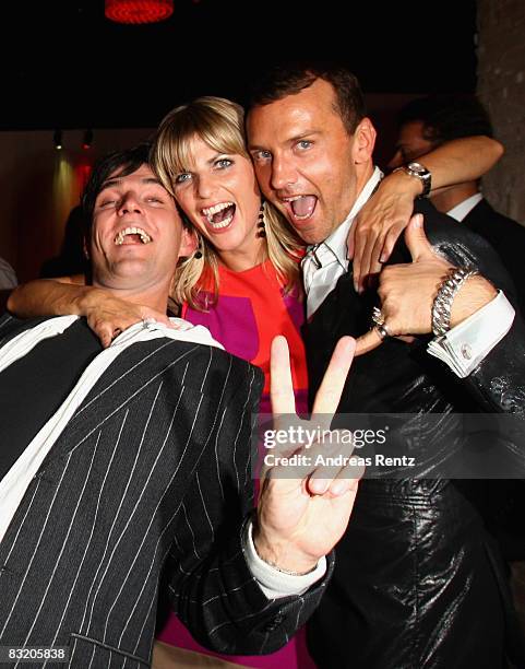 Tobey Wilson, Tanja Buelter and Hubertus Regout attend the 'Music meets Media' event on October 9, 2008 in Berlin, Germany.