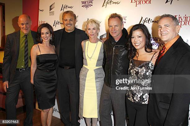 Craig Zadan, Lily Tartikoff, guest, Trudie Styler, Sting, Andrea Wong and Neil Meron attend the Premiere of Living Proof at Soho Hotel on October 9,...