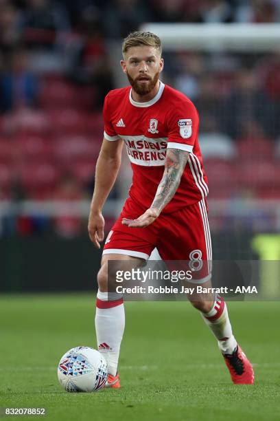 Adam Clayton of Middlesbrough during the Sky Bet Championship match between Middlesbrough and Burton Albion at Riverside Stadium on August 15, 2017...