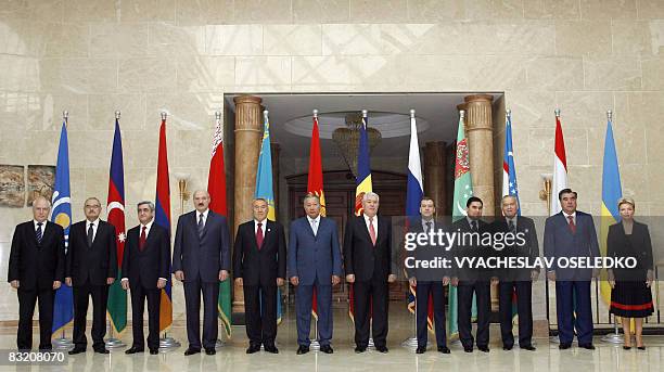 Secretary Sergei Lebedev, Azeri Prime Minister Artur Rasizade; Presidents: Serzh Sarkisian of Armenia, Alexander Lukashenko of Belarus, Nursultan...