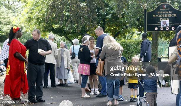 Gee Walker , mother of Anthony Walker, at the scene of his murder in Huyton, Merseyside.