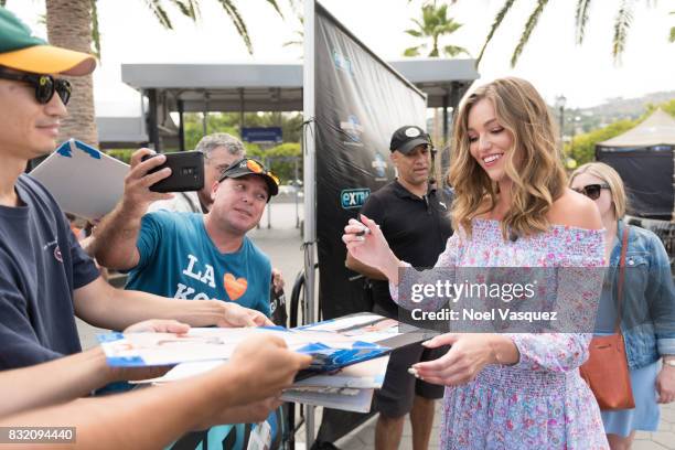 Lili Simmons visits "Extra" at Universal Studios Hollywood on August 15, 2017 in Universal City, California.