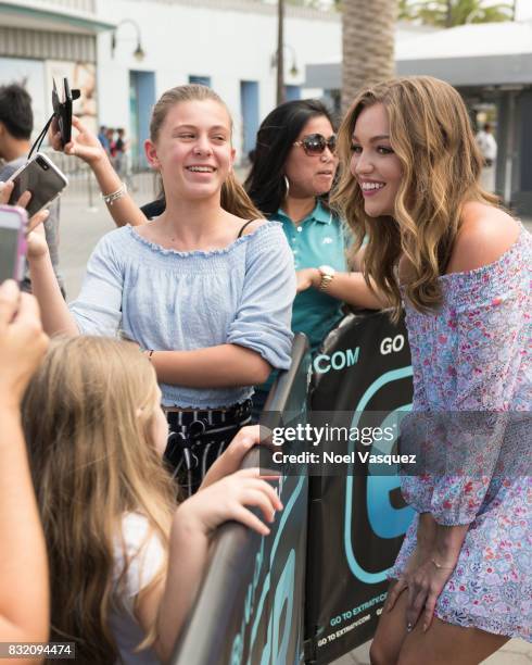 Lili Simmons visits "Extra" at Universal Studios Hollywood on August 15, 2017 in Universal City, California.