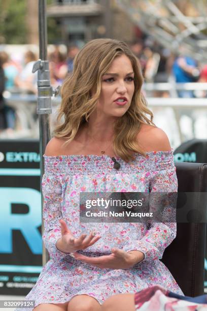 Lili Simmons visits "Extra" at Universal Studios Hollywood on August 15, 2017 in Universal City, California.