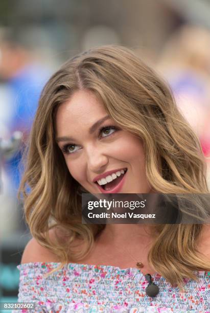 Lili Simmons visits "Extra" at Universal Studios Hollywood on August 15, 2017 in Universal City, California.