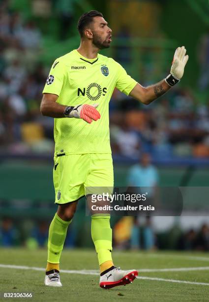 Sporting CP goalkeeper Rui Patricio from Portugal in action during the UEFA Champions League Qualifying Play-Offs Round - First Leg match between...