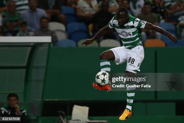 Sporting CP forward Seydou Doumbia from Ivory Coast in action during the UEFA Champions League Qualifying Play-Offs Round - First Leg match between...