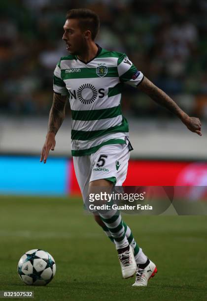 Sporting CP midfielder Iuri Medeiros from Portugal in action during the UEFA Champions League Qualifying Play-Offs Round - First Leg match between...