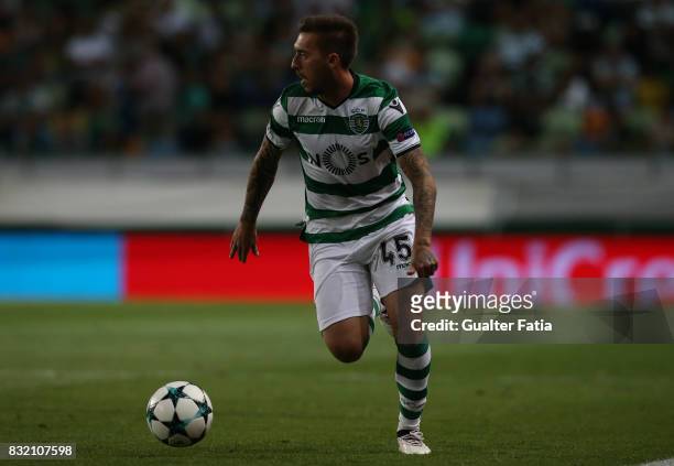 Sporting CP midfielder Iuri Medeiros from Portugal in action during the UEFA Champions League Qualifying Play-Offs Round - First Leg match between...
