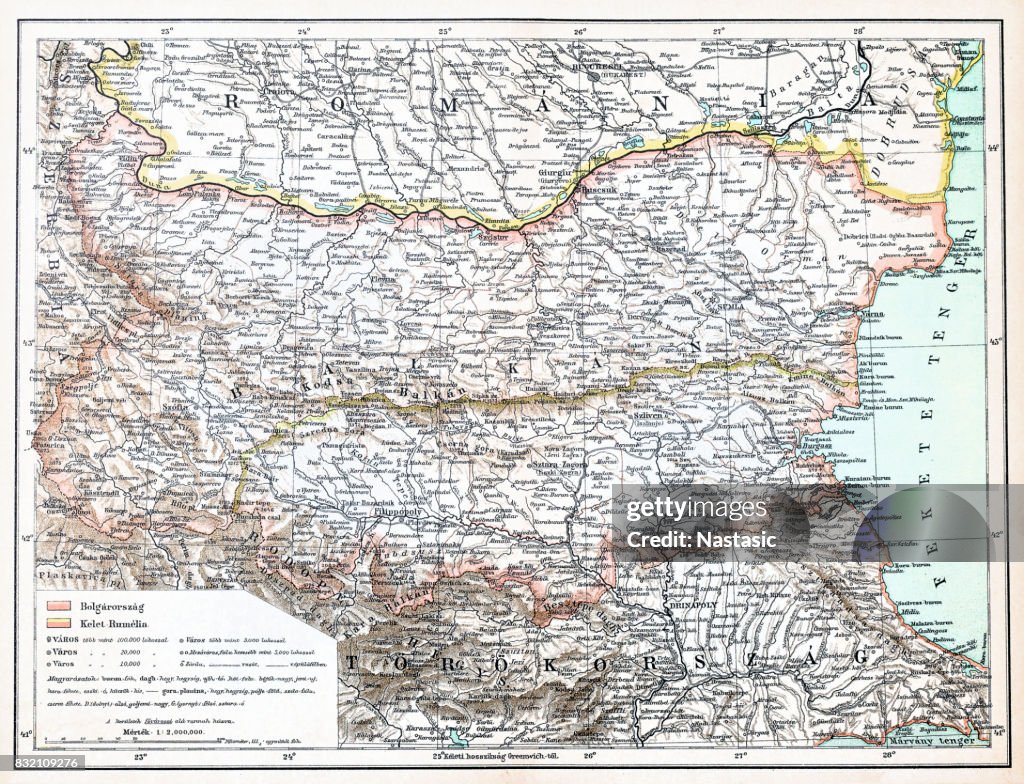 Rumänien, Bulgarien Karte