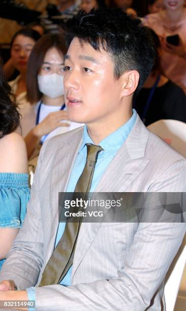 Actor Dawei Tong attends the press conference for the TV drama "Love Actually" on August 15, 2017 in Changsha, Hunan Province of China.