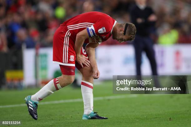 Benjamin Gibson of Middlesbrough during the Sky Bet Championship match between Middlesbrough and Burton Albion at Riverside Stadium on August 15,...