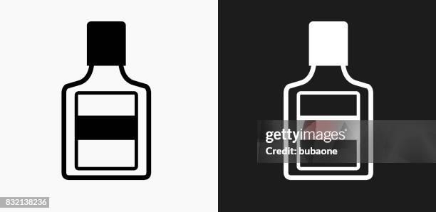 glue bottle icon on black and white vector backgrounds - glue stick white background stock illustrations
