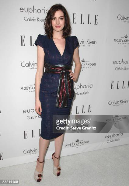 Anne Hathaway arrives at ELLE Magazine's 15th Annual Women in Hollywood Event at The Four Seasons Hotel on October 6, 2008 in Beverly Hills,...