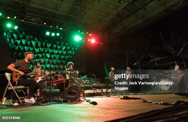 Brazilian musician Elza Soares performs with her band onstage during Brasil Summerfest at Central Park SummerStage, New York, New York, August 5,...