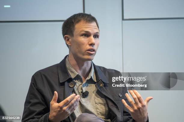 Dave Finocchio, co-founder and chief executive officer of Bleacher Report Inc., speaks during The Players Technology Summit in San Francisco,...