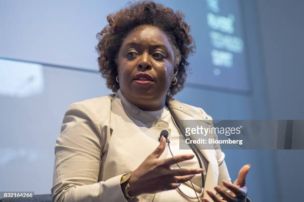 Kimberly Bryant, founder and chief executive officer of Black Girls Code Inc., speaks during The Players Technology Summit in San Francisco,...