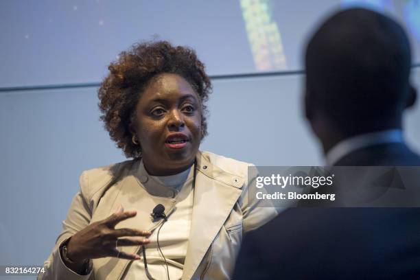 Kimberly Bryant, founder and chief executive officer of Black Girls Code Inc., speaks during The Players Technology Summit in San Francisco,...