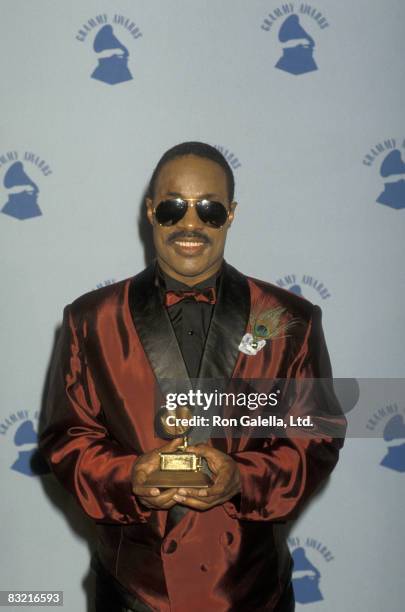 Musician Stevie Wonder attending 28th Annual Grammy Awards on February 25, 1986 at the Shrine Auditorium in Los Angeles, California.